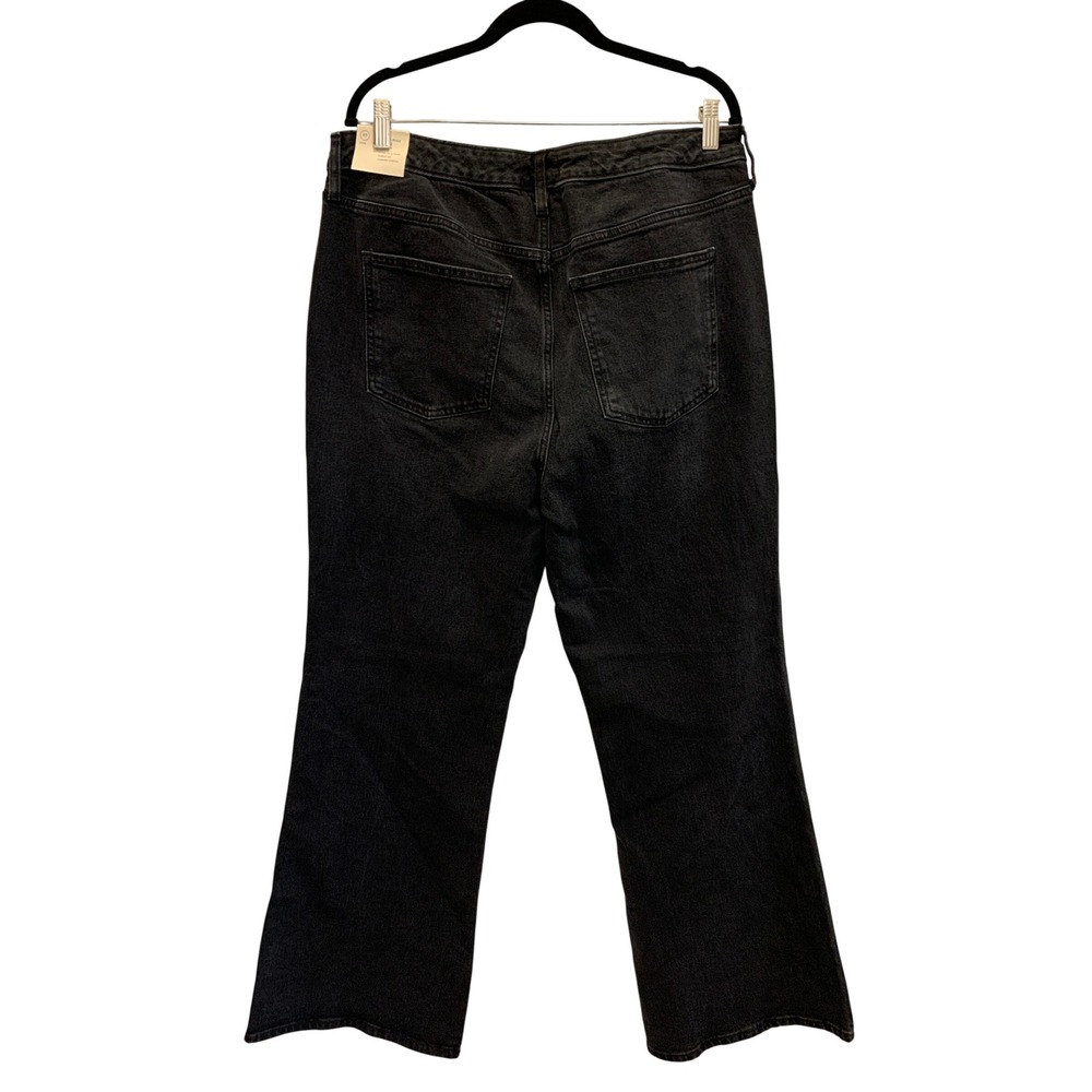 NWT High Rise Flare Jeans Women's 17 Long Black Wash Stretch Denim - Picture 2 of 8